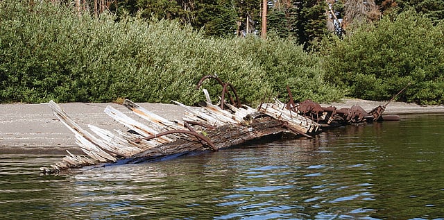 Today, a twisted skeleton beached on Stevenson Island is all that remains of the “E.C. Waters”