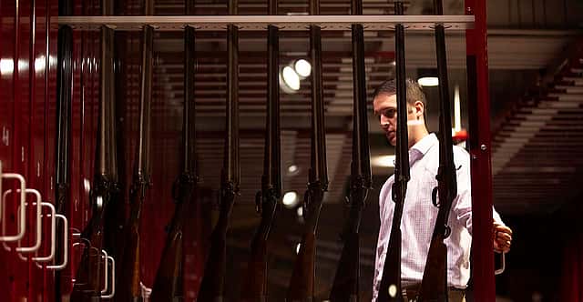 Cody Firearms Museum sliding display cases