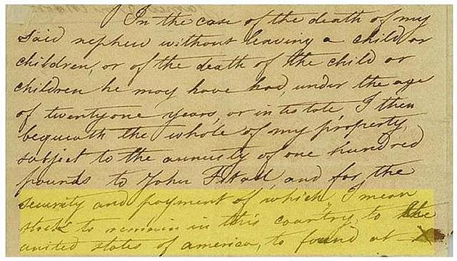 James Smithson Last Will & Testament