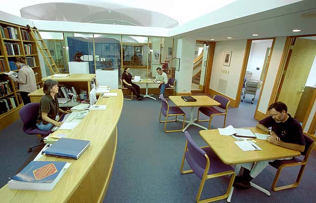 McCracken Research Library researchers studying the American West find a multitude of resources from current publications to original historic documents. This was the Reading Room as arranged in 2005.