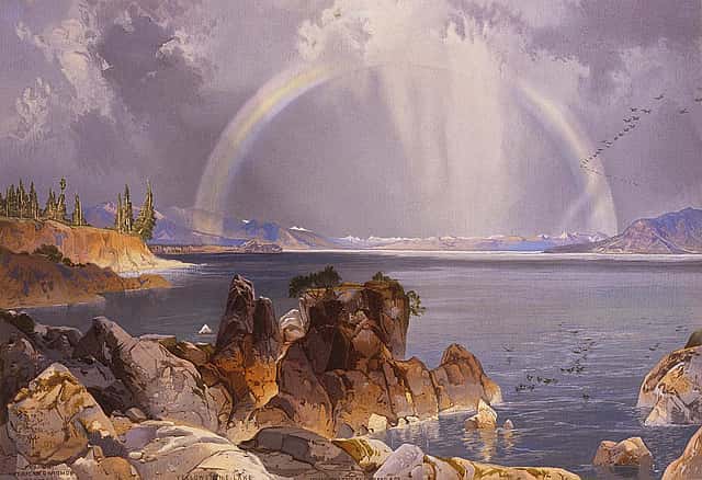 Yellowstone in art: Thomas Moran's "Yellowstone Lake," ca. 1875. 18.71.5