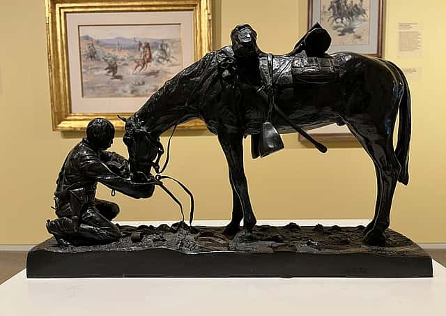 Copyright 1903, bronze cast edition #72. Roman Bronze Works, NY. Gift of Mr. and Mrs. Ernest J. Goppert, Sr. 55.72