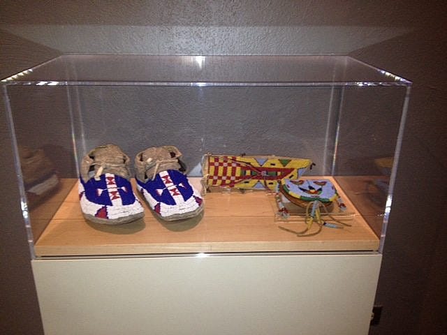 Exhibit case in progress.