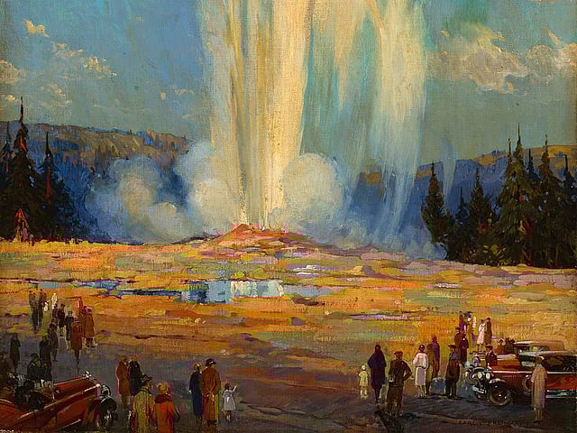 Carl Preussl (1894 – 1951), Old Faithful, 1929. Oil on canvas, 34.125 x 24.125 inches. Designated purchase with donations from the Arlington Gallery, Dr. and Mrs. Van Kirke Nelson and Family, Thomas and Shannon Nygard, and William E. Weiss Fund. 3.01 (detail)