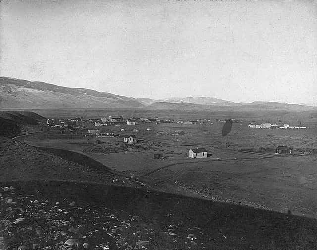 Early view of the town of Cody, Wyoming. MS 5 Cody Local History Collection, McCracken Research Library. P.5.1465