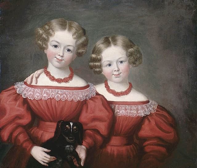 Figure 2. James Bowman (1793-1842). Celine and Rosalvina Pelletier, ca. 1838. Oil on canvas. Library and Archives Canada, C-099707k.