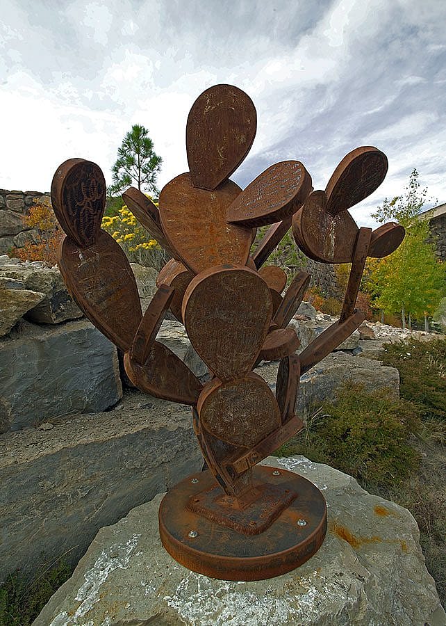 "Prickly Pear" by Charles Ringer. Outdoor sculpture at the Center of the West. 5.05