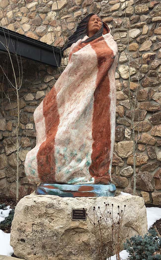 Harry Jackson (1924-2011). "Sacagawea," 1980. Painted bronze, 114 inches. Gift of Mr. and Mrs. Richard J. Cashman, (C) Harry Jackson Trust 2006. All Rights Reserved. 5.80