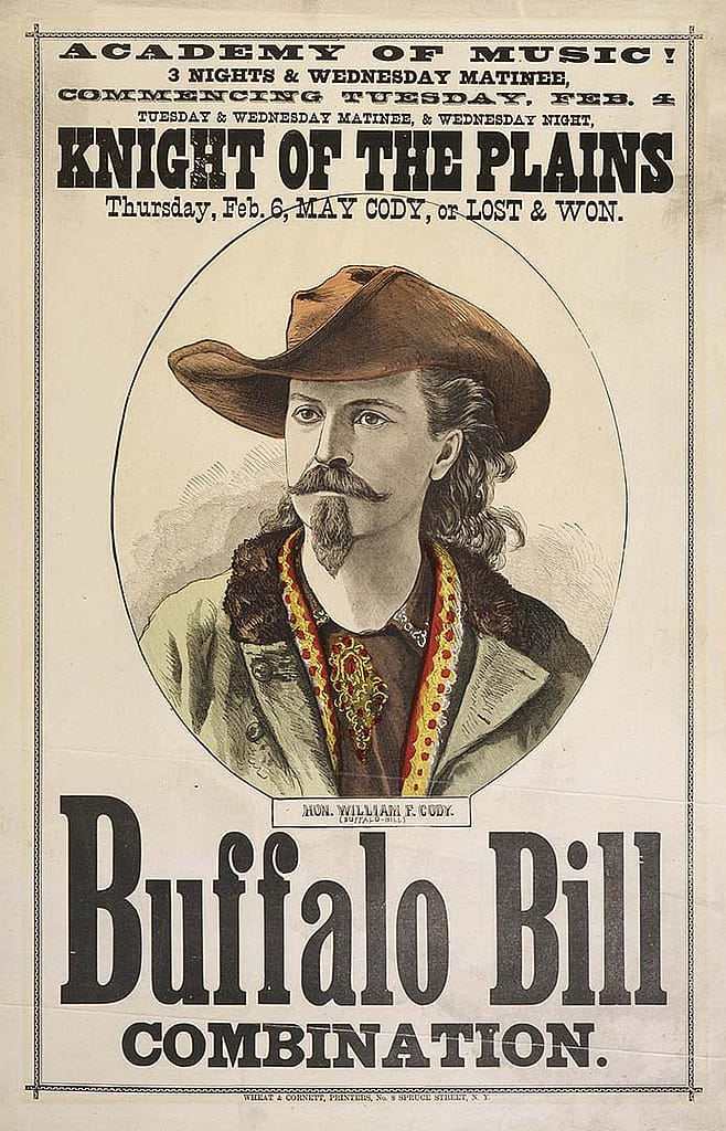 Poster for "Knight of the Plains," 1879. Four-color lithograph, 20.875 x 12.625 inches. 1.69.38