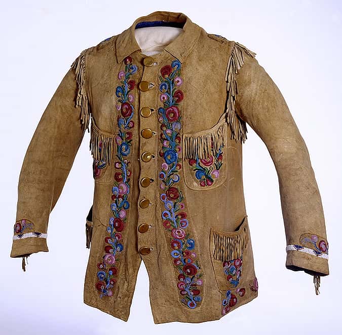 William F. Cody's buckskin jacket adorned with American and Cuban flags, ca. 1898. 1.69.784