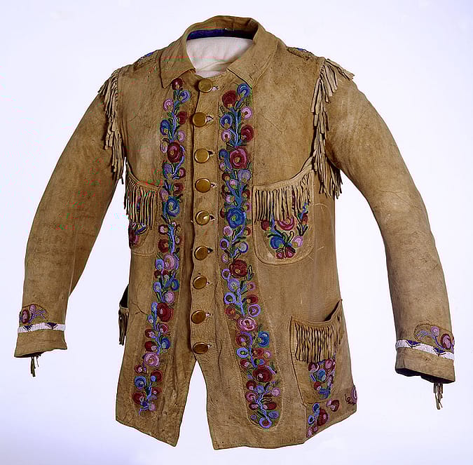William F. Cody's buckskin jacket adorned with American and Cuban flags, ca. 1898. 1.69.784