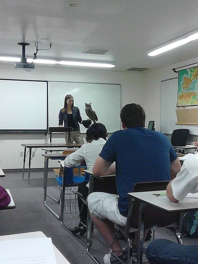 Kelsey & Teasdale during her classroom presentation.