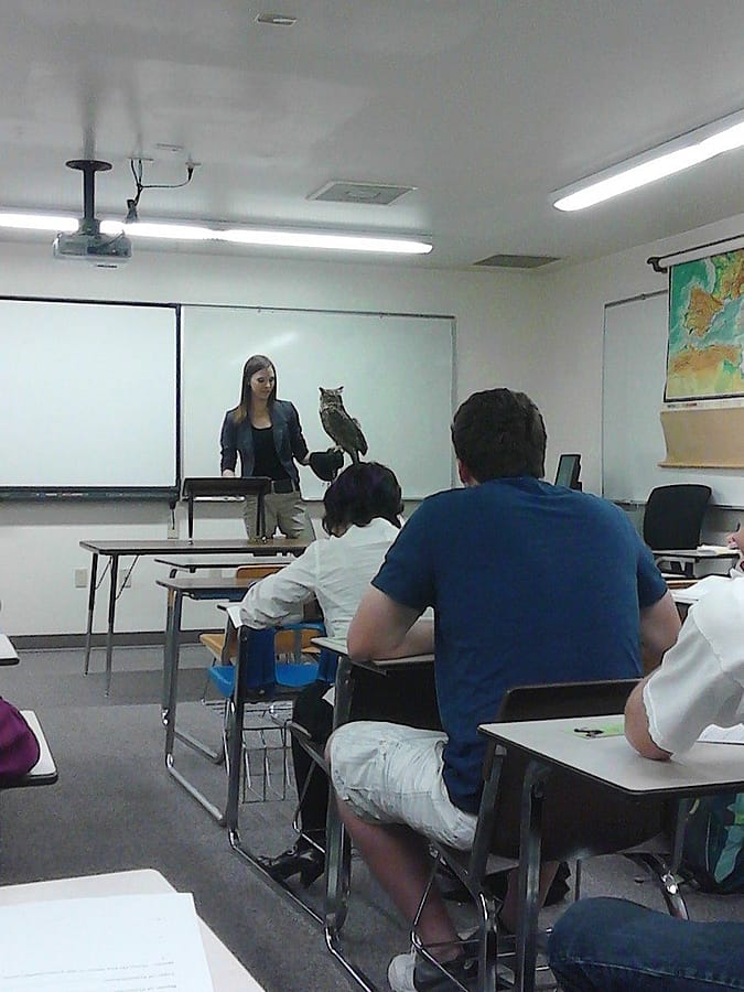Kelsey & Teasdale during her classroom presentation.