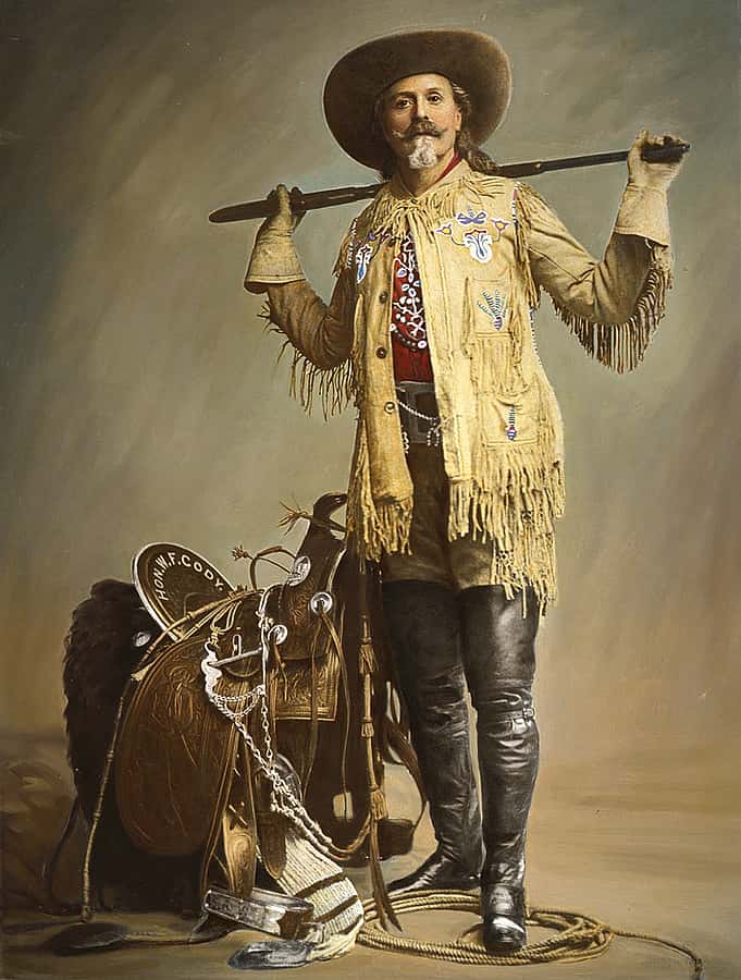 William F. "Buffalo Bill" Cody, ca. 1900. Hand colored by the western artist Adolf Spohr, 1958. Gift of Richard I. Frost. P.69.1483