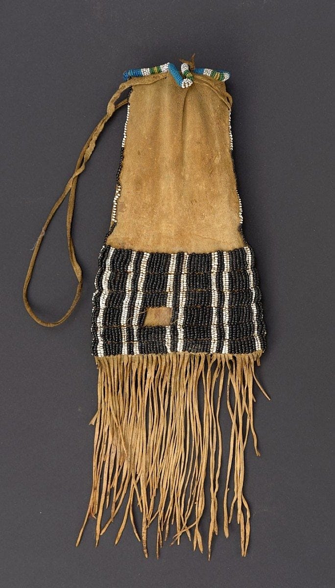 Note the larger beads on this Blackfeet Pipe Bag, ca. 1850. Paul Dyck Plains Indian Buffalo Culture Collection. NA.504.402