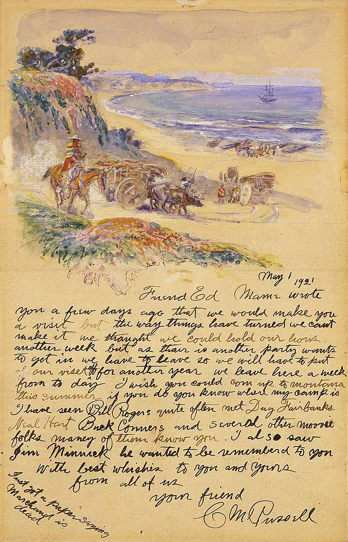 Friend Ed, May 1, 1921. Watercolor, and pen and ink paper, 9.875 x 6.25 inches. Gift of William E. Weiss. 74.60