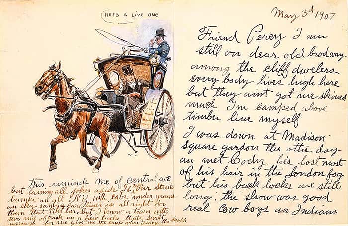 Friend Percy, May 3, 1907. Pen and ink and watercolor on paper, 6.25 x 9.686 inches. Gift of William E. Weiss. 69.60