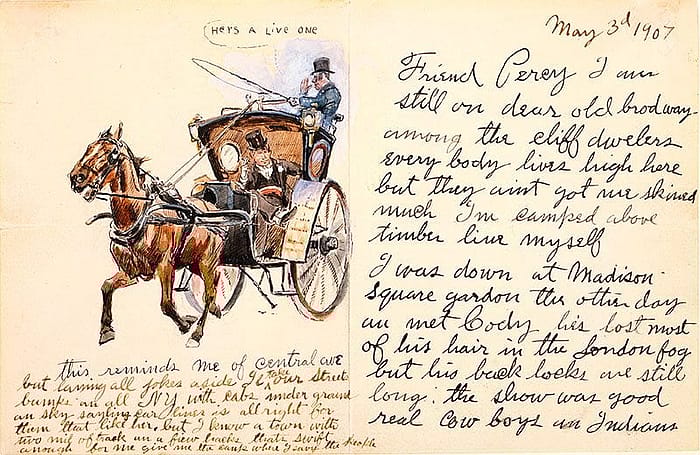 Friend Percy, May 3, 1907. Pen and ink and watercolor on paper, 6.25 x 9.686 inches. Gift of William E. Weiss. 69.60