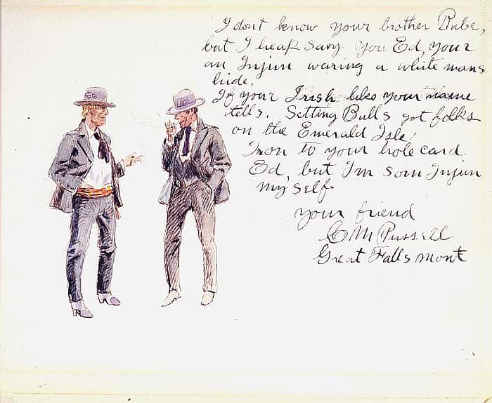 I don't know your brother Rube, ca. 1910. Pen and ink and watercolor on paper, 4.5 x 6.25 inches. Gift of William E. Weiss. 75.60