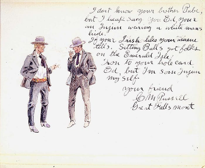 I don't know your brother Rube, ca. 1910. Pen and ink and watercolor on paper, 4.5 x 6.25 inches. Gift of William E. Weiss. 75.60