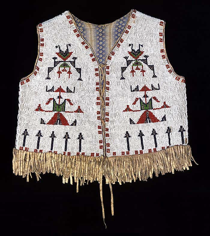 Boy's vest, Lakota, Northern Plains, ca. 1885. Hide, beads, cloth. In memory of Frank O. and Henrietta S. Horton. NA.202.971