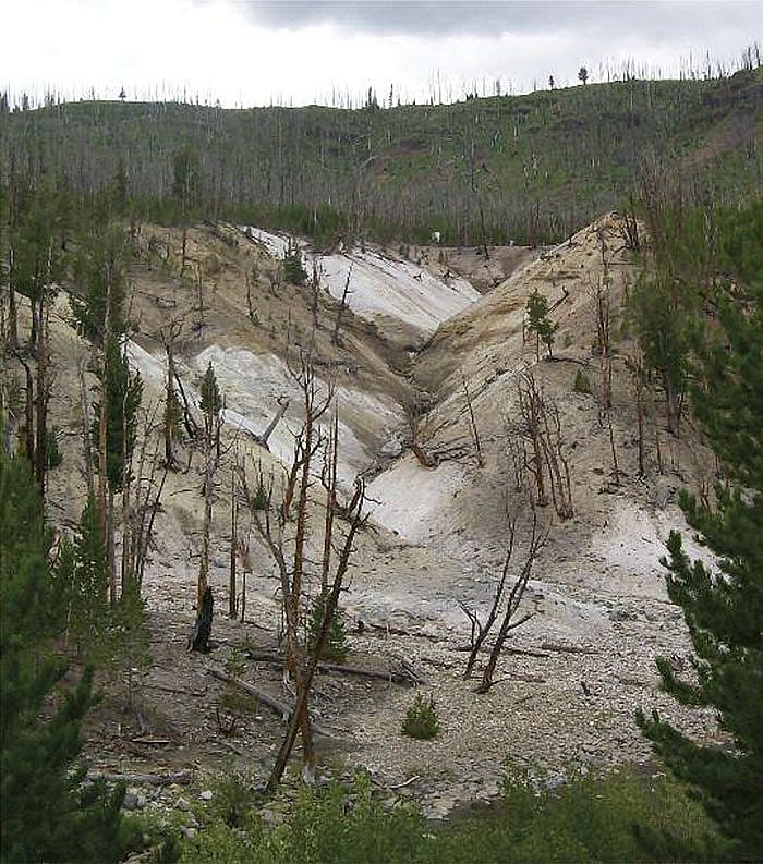 View of Death Gulch from Cache Creek in Yellowstone National Park.