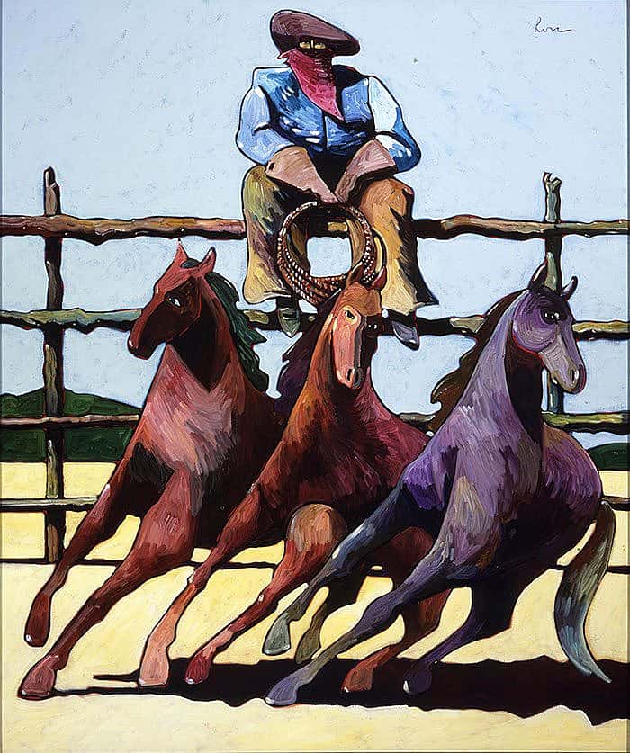 Thom Ross. "The Virginian," 2001. Acrylic on canvas. Gift of the artist. 11.02