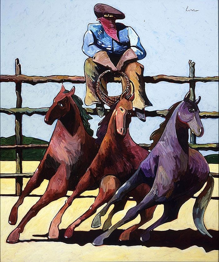 Thom Ross. "The Virginian," 2001. Acrylic on canvas. Gift of the artist. 11.02