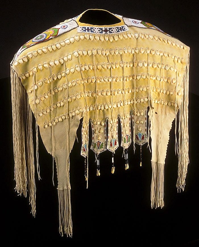 Kiowa woman's yoke with elk teeth. Gift of William D. Owsley. NA.202.81