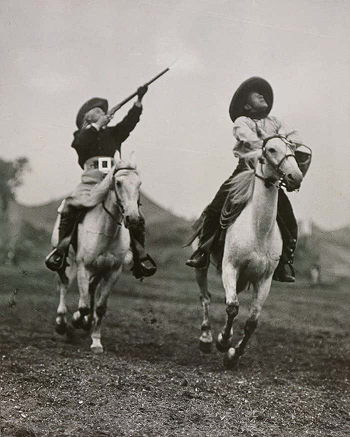 A Treasure from Our West: Photograph, Buffalo Bill shooting target balls. P.69.3