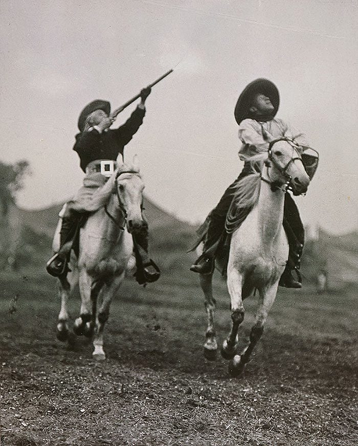 A Treasure from Our West: Photograph, Buffalo Bill shooting target balls. P.69.3