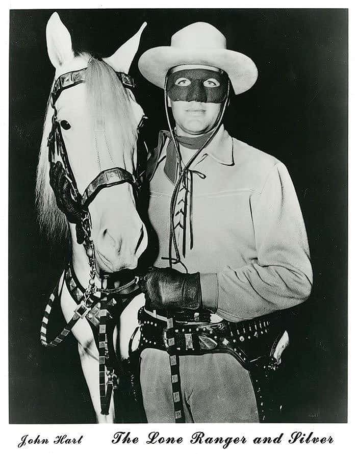 "The Lone Ranger" John Hart with "Silver."