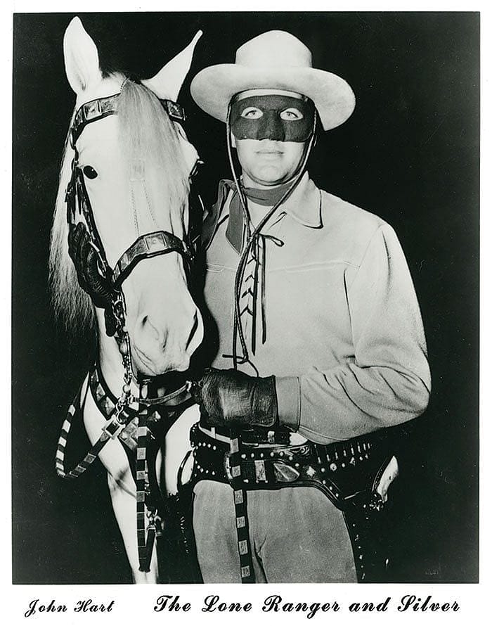 "The Lone Ranger" John Hart with "Silver."