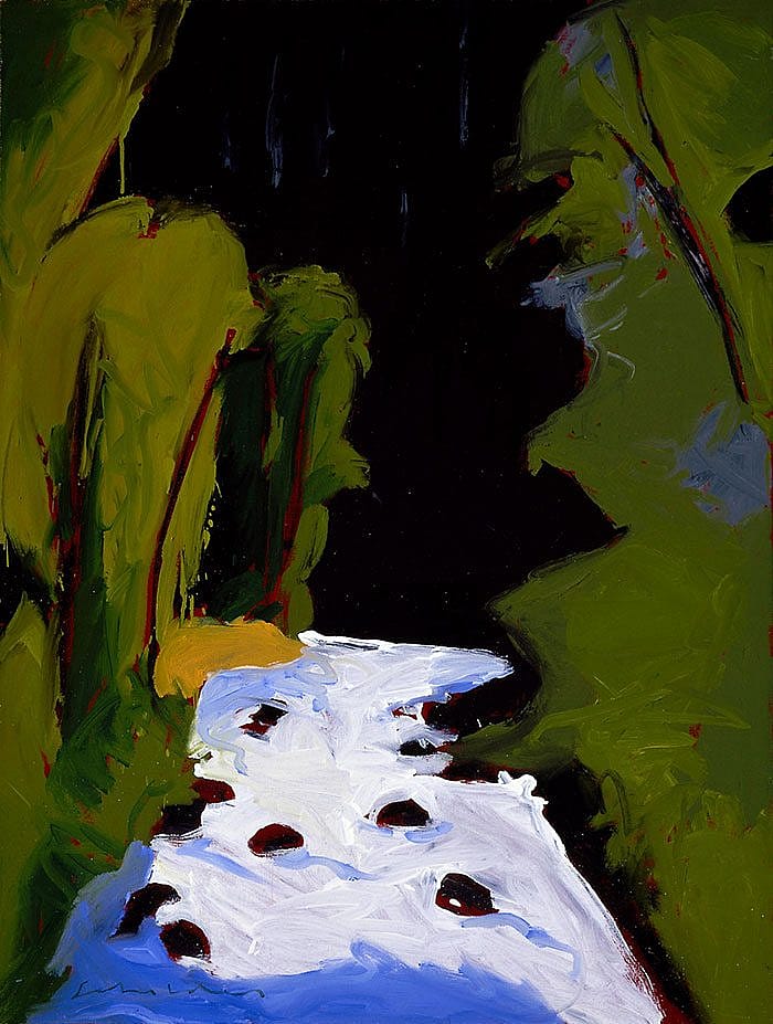 Fritz Scholder (b. 1937). "Aspen Summer," 1977. Oil on canvas, 40.25 x 30.125 in. Gift of Jack and Carol O'Grady. 25.91.2