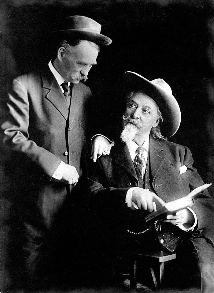 Cody with Dan Winget, about 1912. Winget penned several works about his friend Buffalo Bill. MS 6 William F. Cody Collection. P.69.736