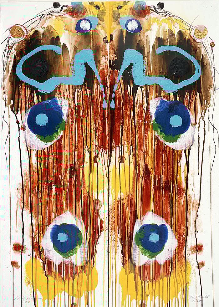 Neil "Tall Eagle" Parsons (b. 1938). "Red Bull Mask," 2008. Acrylic on paper. Gift of the artist. 45.09