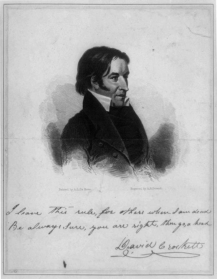 David Crockett, undated print, artist unknown. Library of Congress Prints and Photographs Division, Washington, DC, USA. LC-USZ62-7368