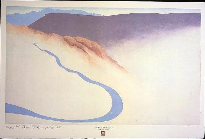 "Road Past The View II," Georgia O'Keeffe, 1975. Lithograph on paper. 25.00.1