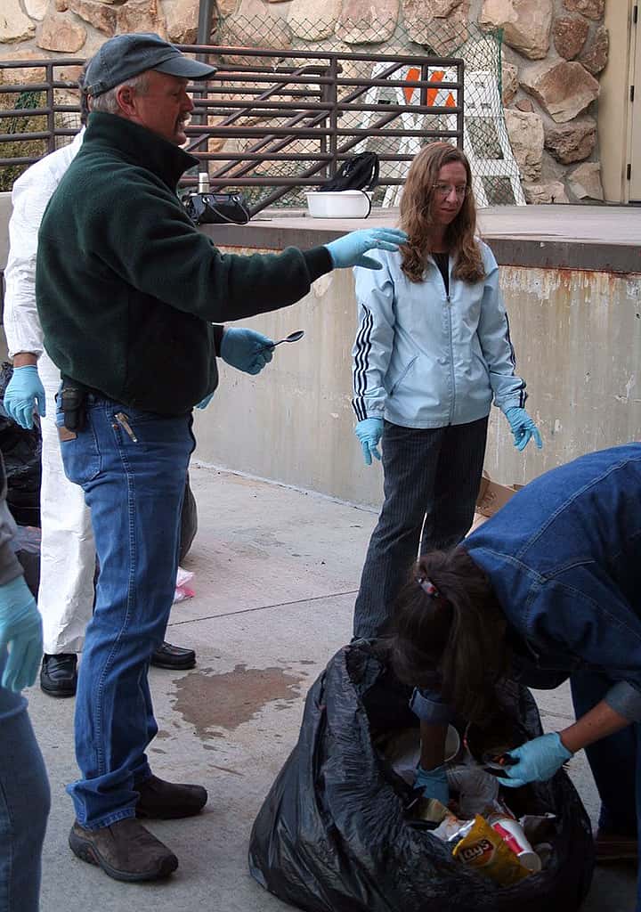 Director of Operations Paul Brock gives instructions for the Center's first "dumpster dive."