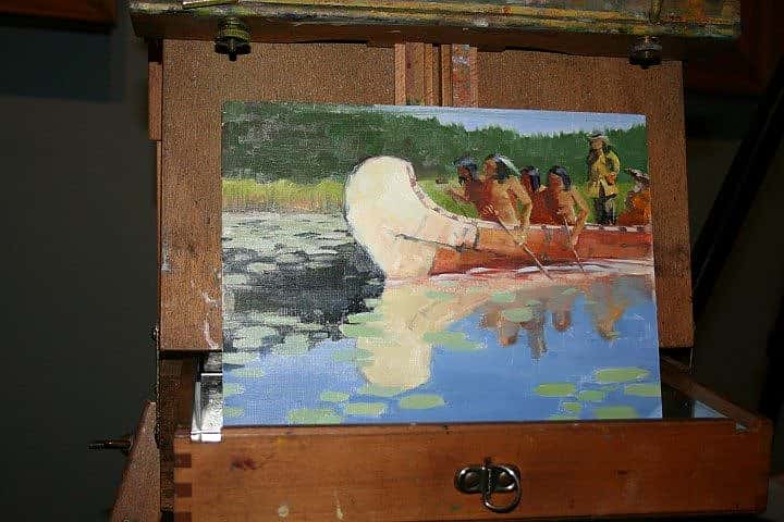 Farrier's study after Frederic Reminton's "Radisson and Groseilliers" (1905). 14.86