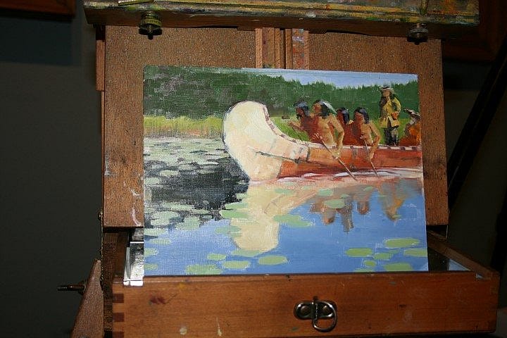 Farrier's study after Frederic Reminton's "Radisson and Groseilliers" (1905). 14.86