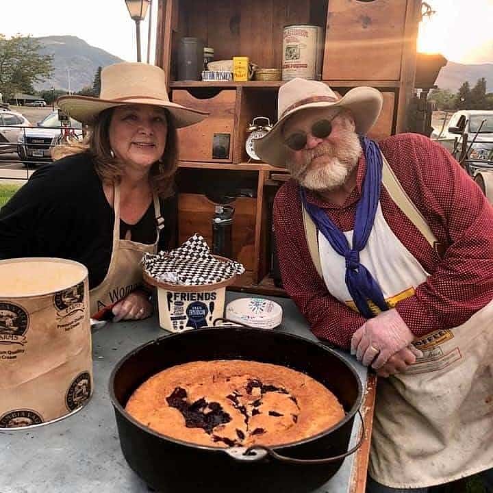 Debbie and Rich with their delicious cobbler