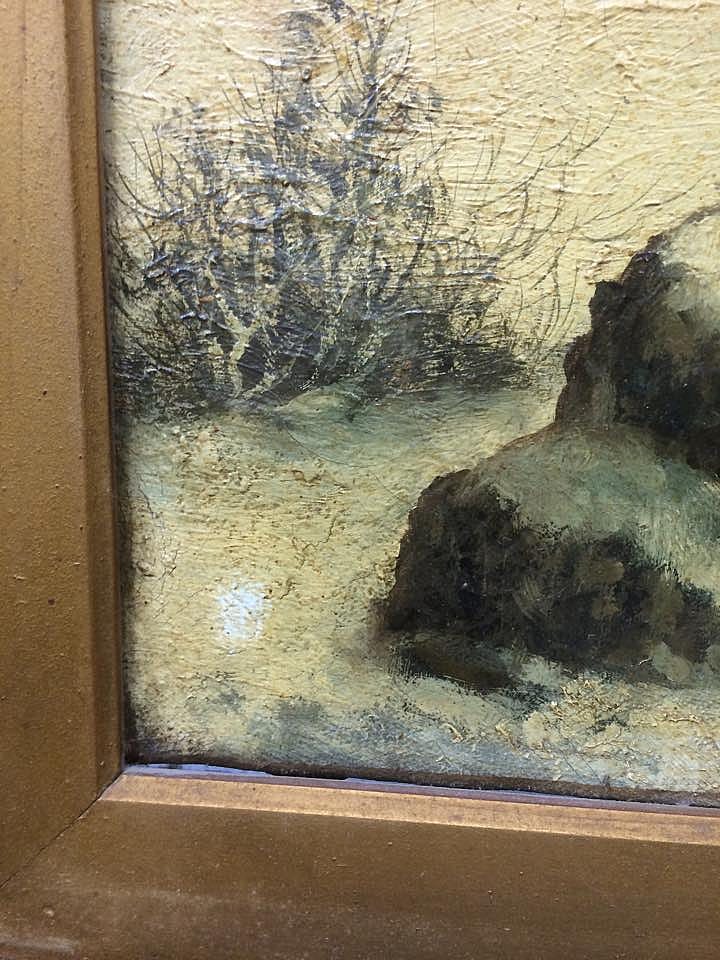 Area of test cleaning on the Cross painting.