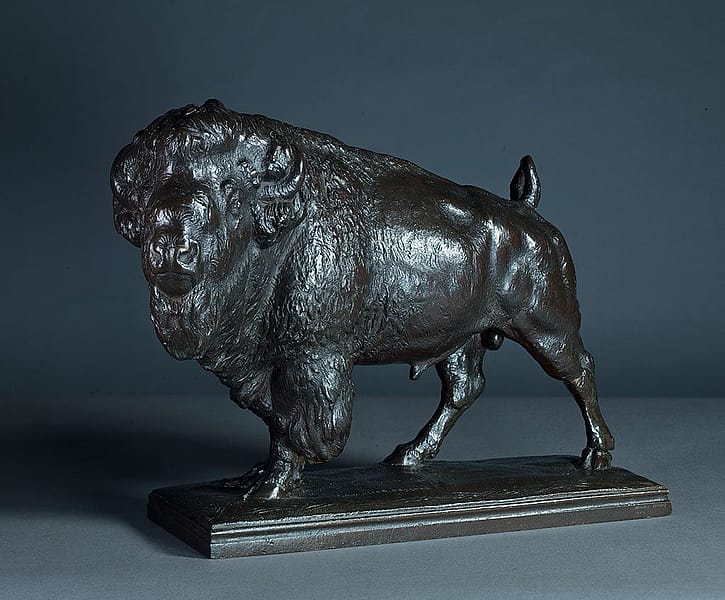 Alexander Phimister Proctor (1860–1950). Q Street Buffalo, 1912 (date copyright). Bronze. Gorham Co. New York Founders. Buffalo Bill Center of the West, Cody, Wyoming, USA. Gift of A. Phimister Proctor Museum with special thanks to Sandy and Sally Church. 2.16.2. Photograph by William J. O'Connor.