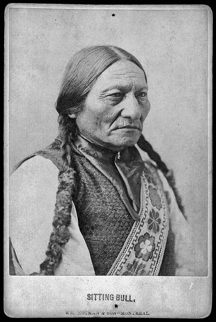 Sitting Bull, Wm. Notman & Son, Montreal, Canada, 1887. Gift of Mr. and Mrs. George Strobel. MS 6 William F. Cody Collection, McCracken Research Library. P.6.38