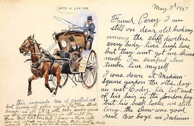 He's a Live One, May 3, 1907. Watercolor and pen and ink on paper, 6.25 x 9.686 inches. Gift of William E. Weiss. 69.60