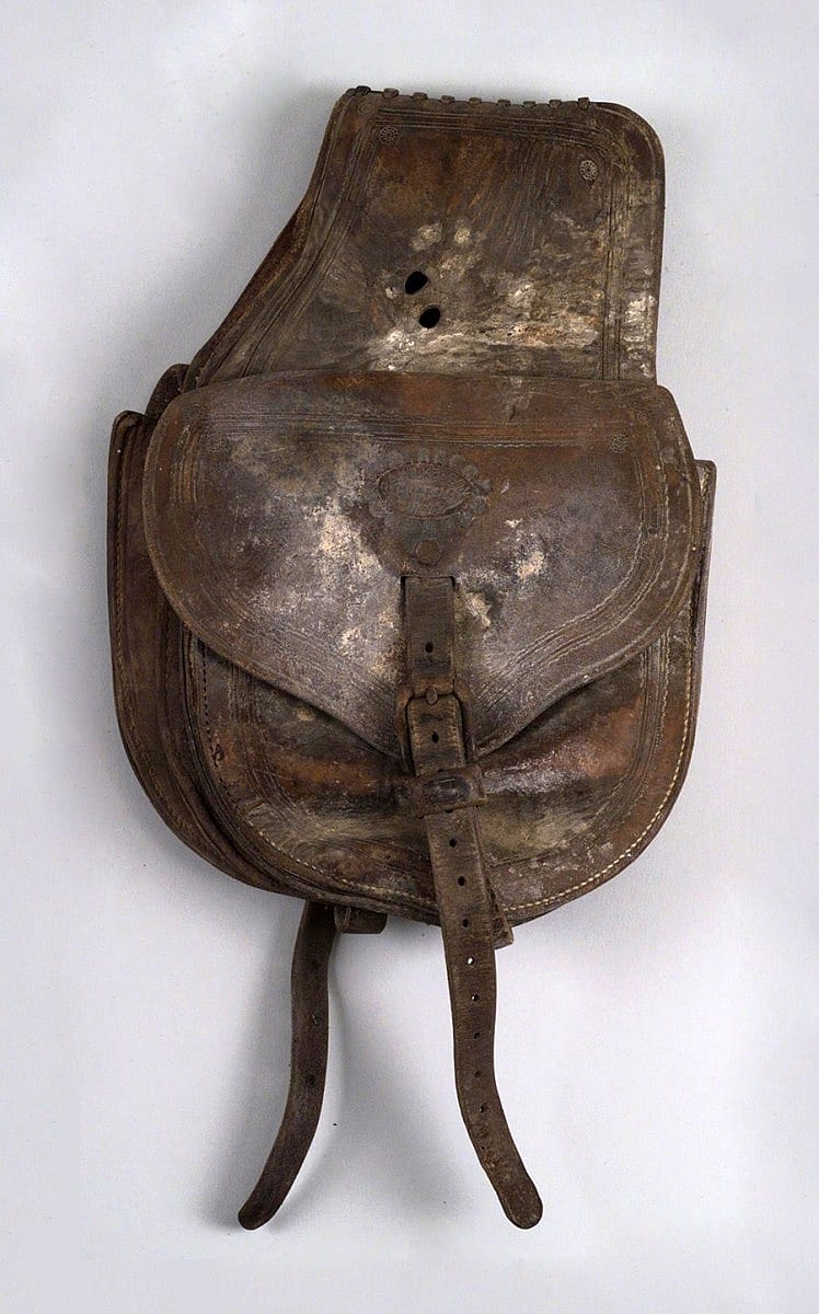 Leather saddle pockets, ca. 1900. Original Buffalo Bill Museum Collection. 1.69.826