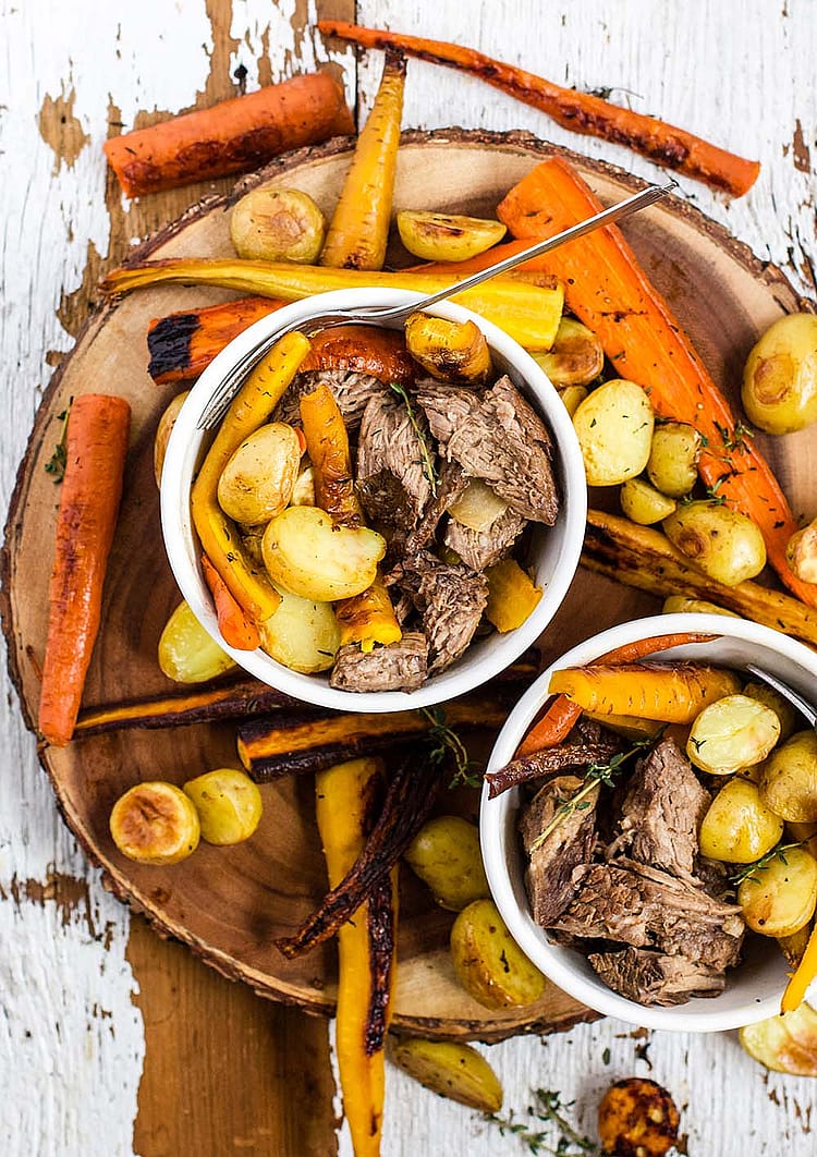 Bourbon Brown Sugar Pot Roast, plated