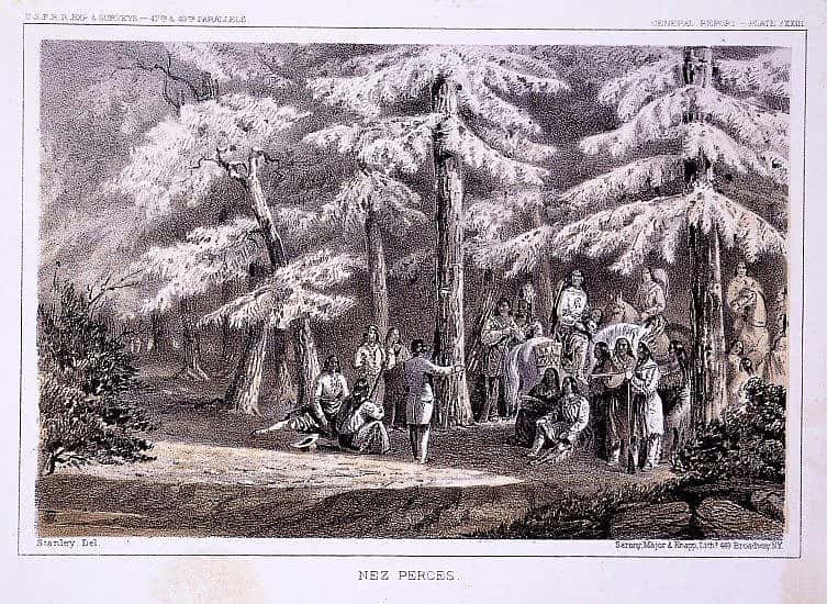 Nez Perces, ca. 1857-1860. Tinted lithograph on paper. Gift of Gloria S. Duffy and Family. 8.96