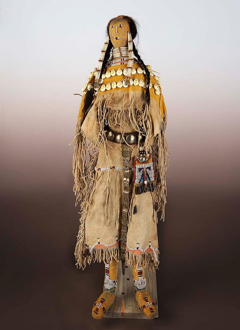 Cheyenne doll. The Paul Dyck Plains Indian Buffalo Culture Collection, acquired through the generosity of the Dyck family and additional gifts of the Nielson Family and the Estate of Margaret S. Coe. NA.507.133